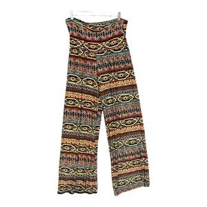 Women’s Multicolor Wide legs Palazzo Pull On Pants Size Large stretch